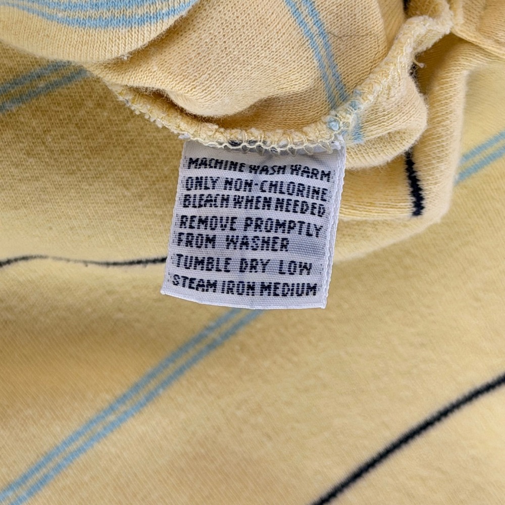 Polo Ralph Lauren Polo XL Yellow Cotton Striped Short Sleeve Preppy Pony Logo - Picture 6 of 9